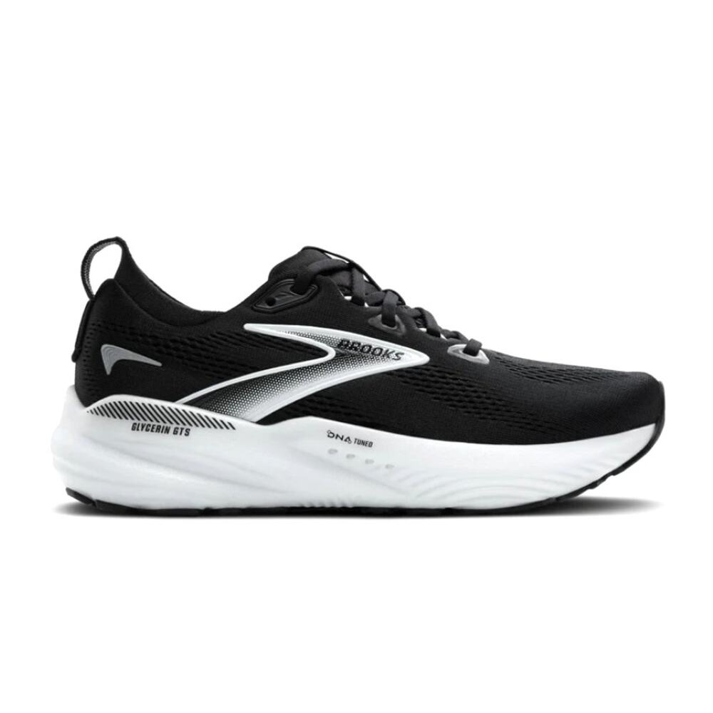 Brooks Men's Black Gray White Glycerin GTS 22 Running Shoes Size 10